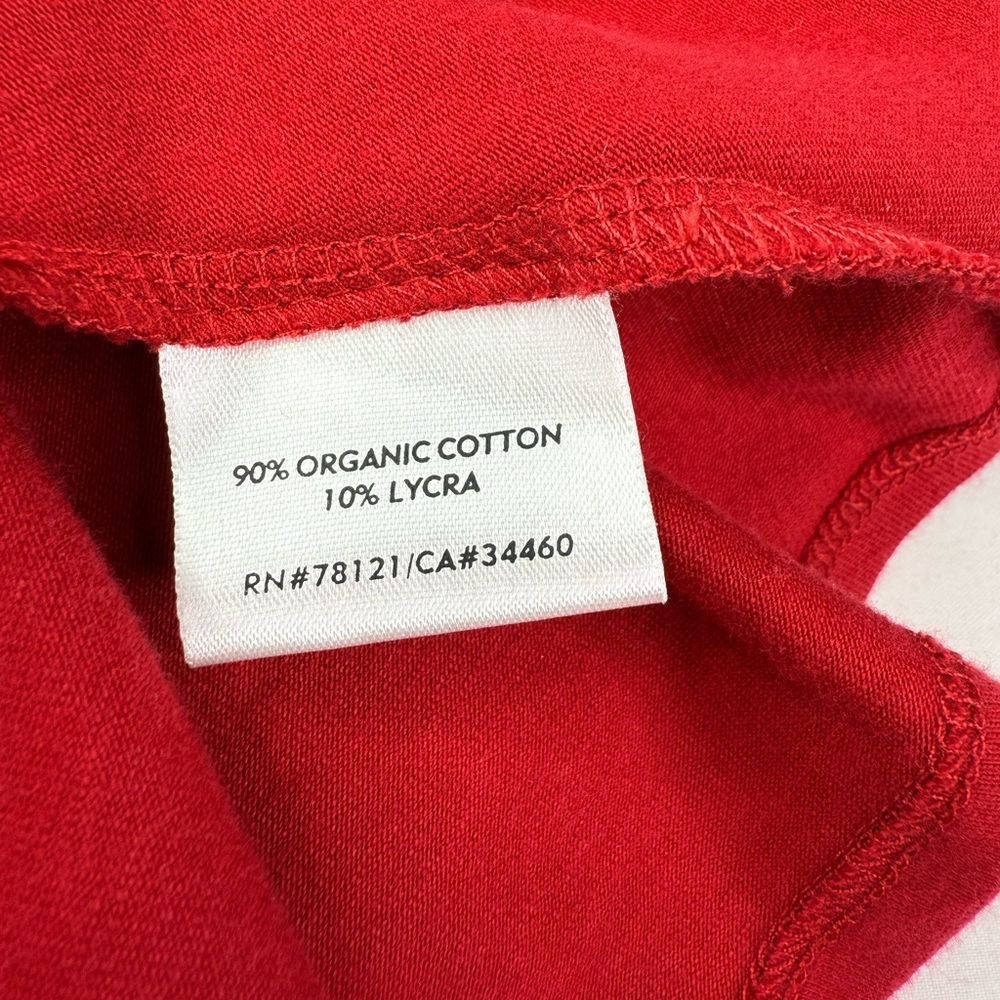 Eileen Fisher Vibrant Red Tunic Dress Organic Cotton Scoop Neck Size Medium - Picture 6 of 9